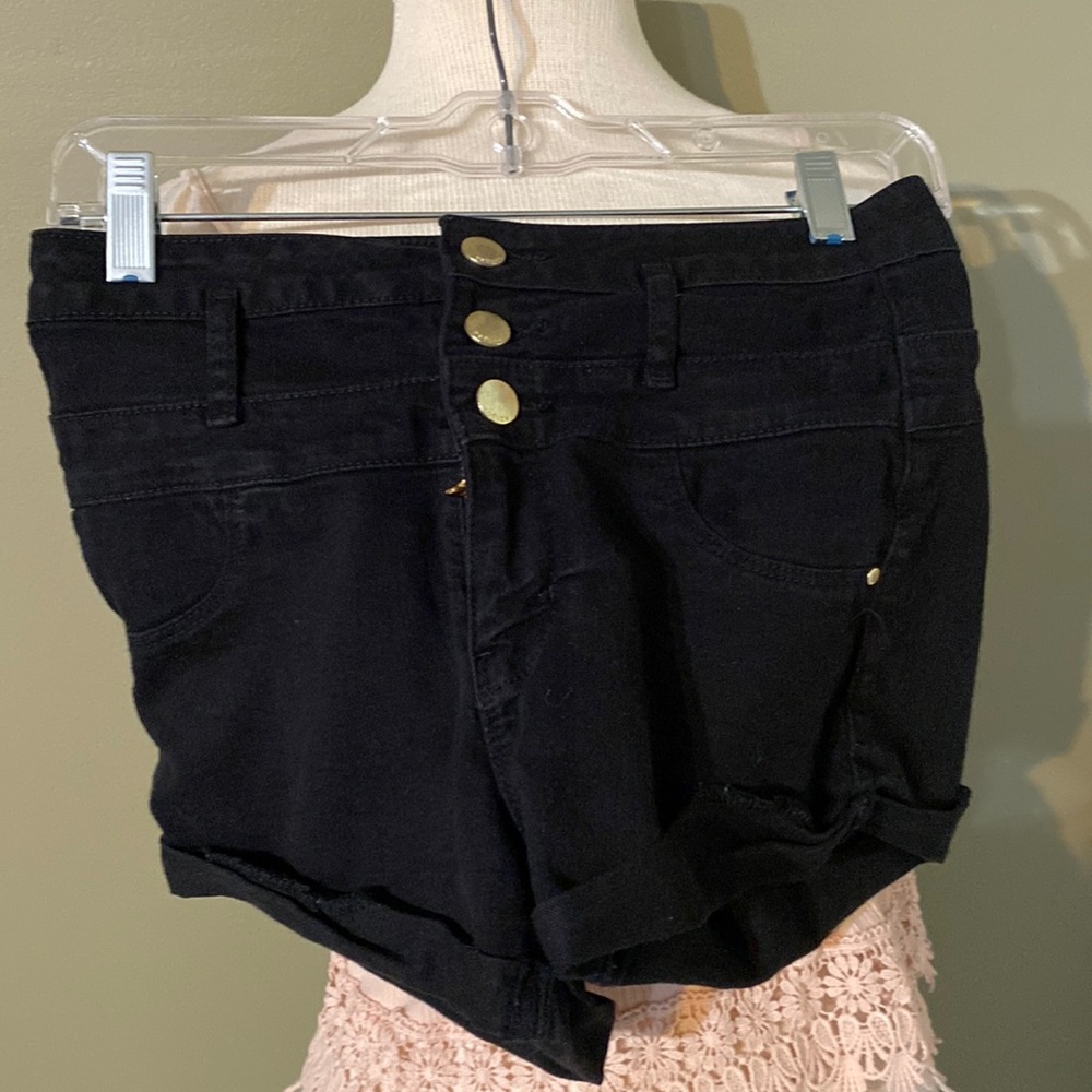 Black jean shorts